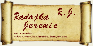 Radojka Jeremić vizit kartica